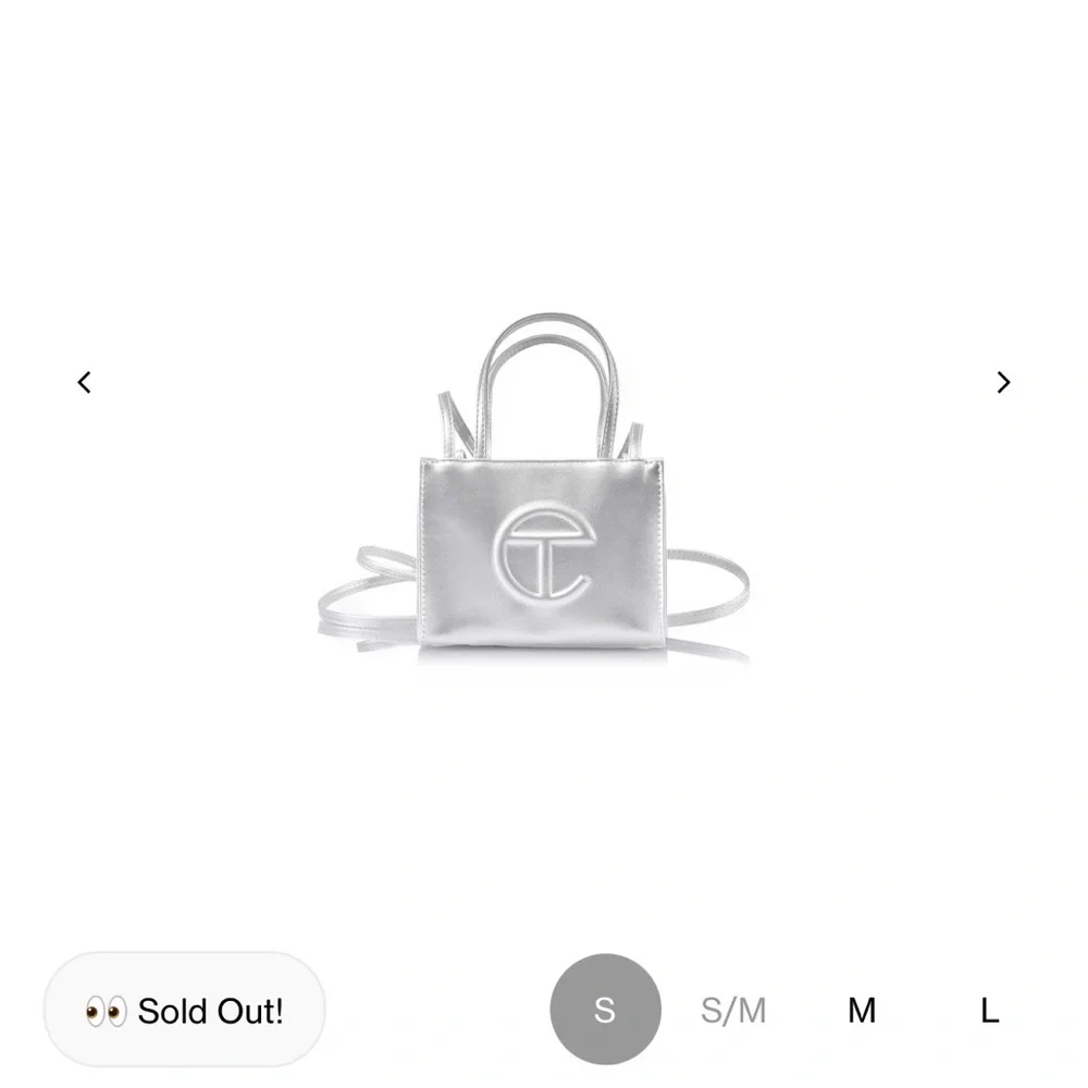 Telfar Silver Metallic Crossbody Bag